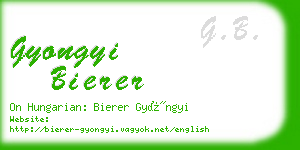 gyongyi bierer business card